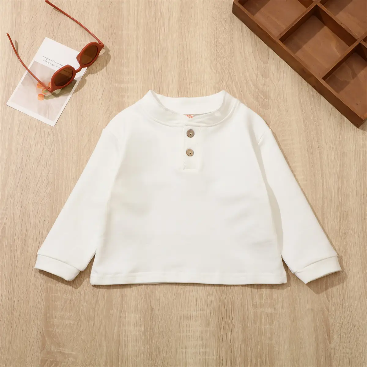 Brown Cotton T-Shirt for Boys Girls Stretch Base Casual Top - Image 3