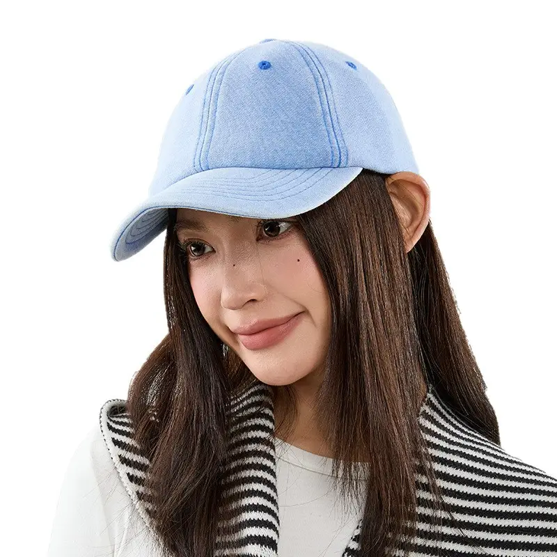 Gray Retro Washed Baseball Cap with Peaked Brim - Image 10