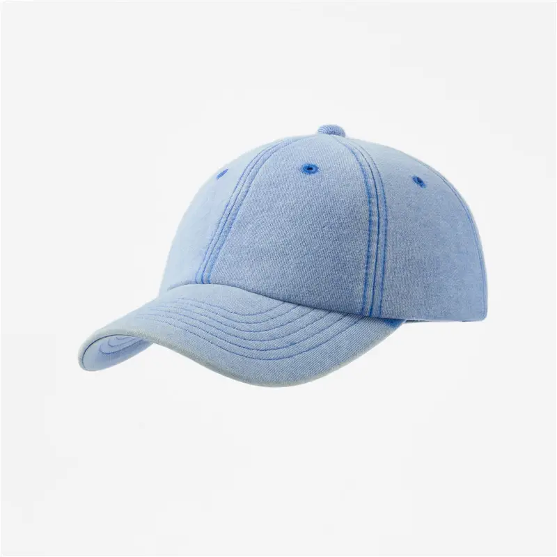 Gray Retro Washed Baseball Cap with Peaked Brim - Image 3