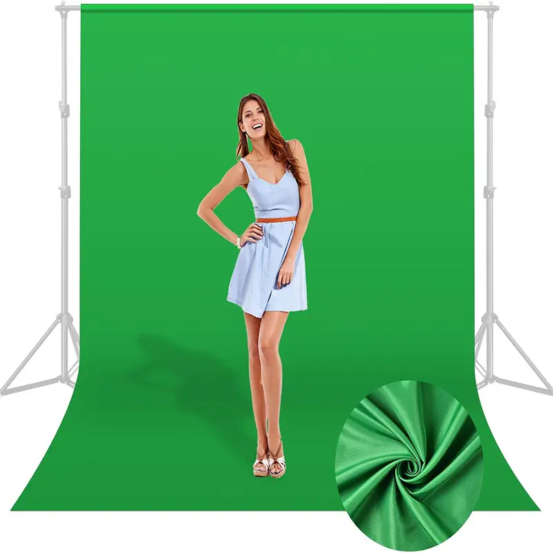 Green Screen Background Cloth for Photography, Black and White Green Screen for Live Streaming, Projection Background Curtain, Shooting Backdrop