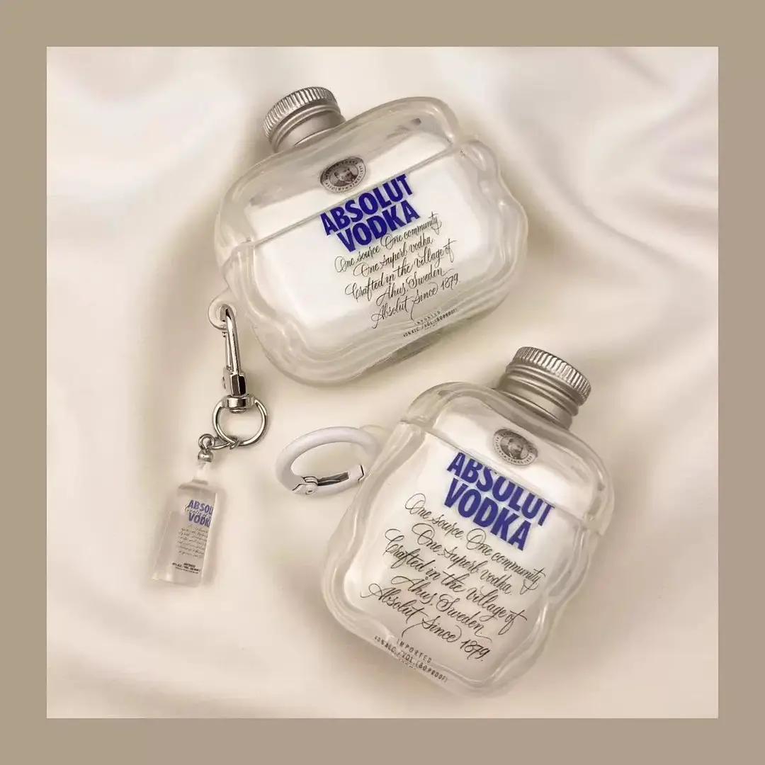 Ins Stereo Bottle Cap Vodka Suitable for Apple Airpodspro3 Protective Cover Pro2/3/4 Generation Headphone Soft Shell