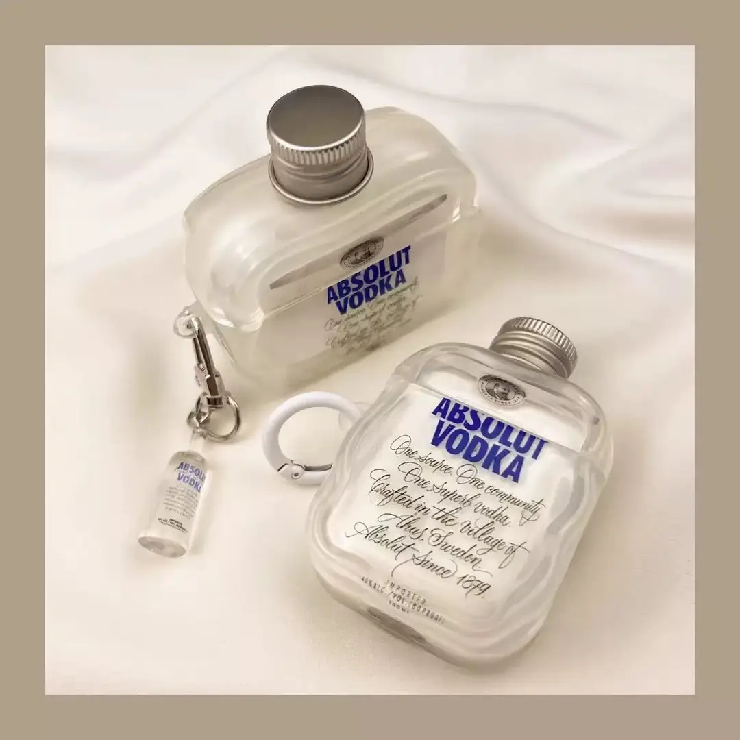 Ins Stereo Bottle Cap Vodka Suitable for Apple Airpodspro3 Protective Cover Pro2/3/4 Generation Headphone Soft Shell