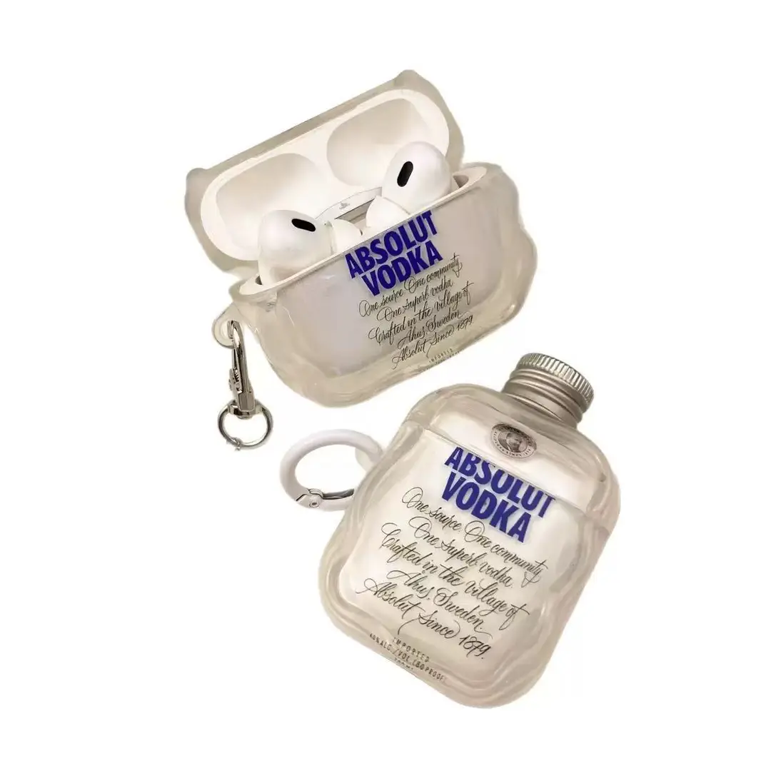 Ins Stereo Bottle Cap Vodka Suitable for Apple Airpodspro3 Protective Cover Pro2/3/4 Generation Headphone Soft Shell