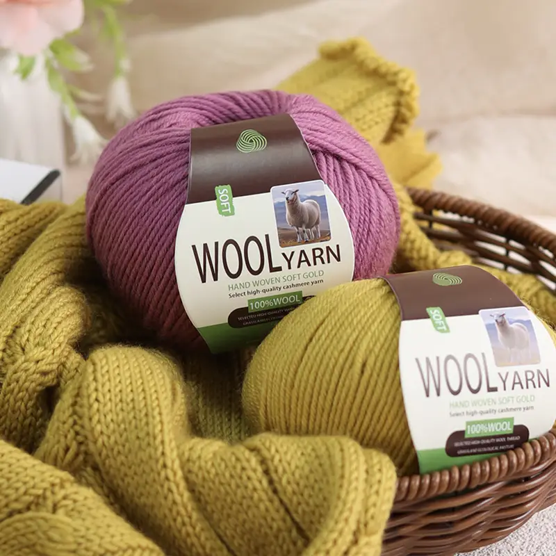 100% Wool Thread Medium Thick All Wool Thread Hand Knitted Sweater Thread Kidsren's Wool Hook Hat Scarf Thread Wholesale