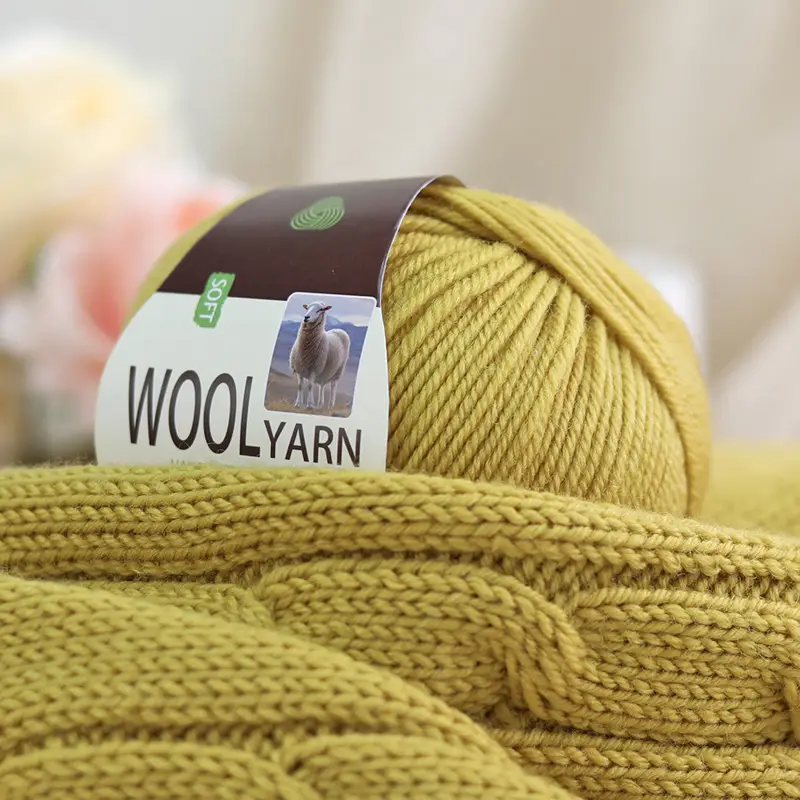 100% Wool Thread Medium Thick All Wool Thread Hand Knitted Sweater Thread Kidsren's Wool Hook Hat Scarf Thread Wholesale