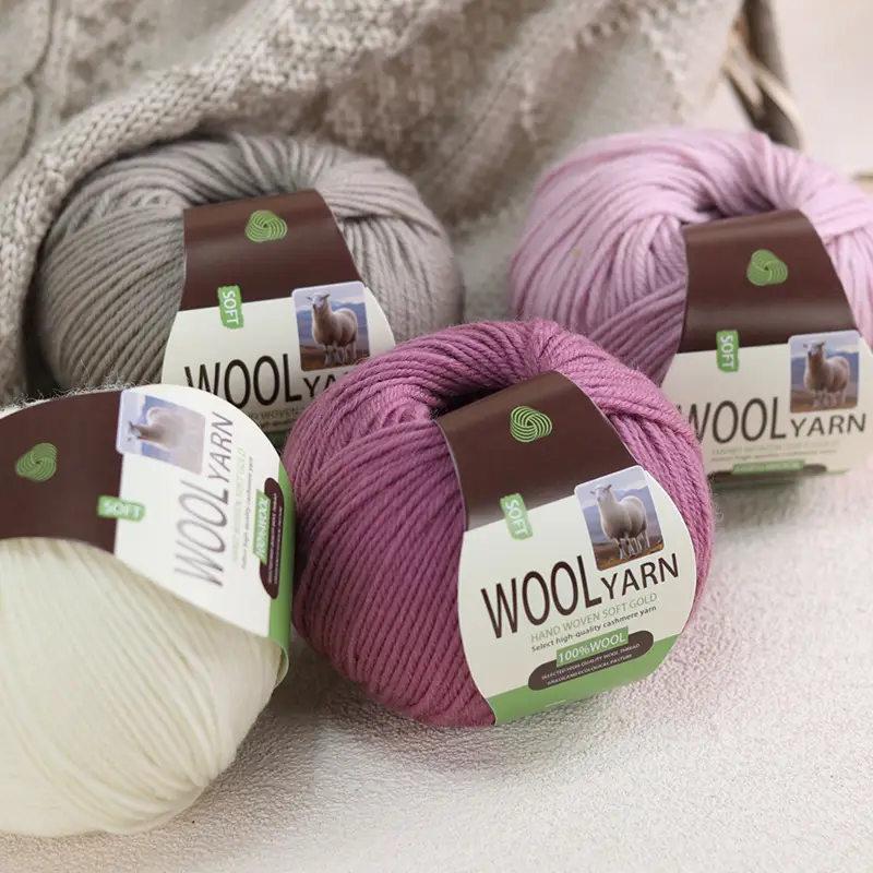 100% Wool Thread Medium Thick All Wool Thread Hand Knitted Sweater Thread Kidsren's Wool Hook Hat Scarf Thread Wholesale