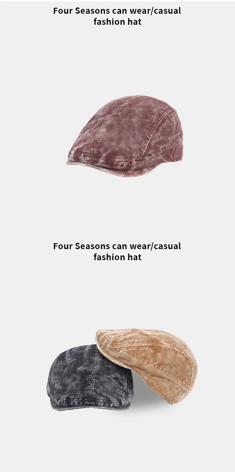 Women Distressed Denim Cap Winter Brown — feature 12