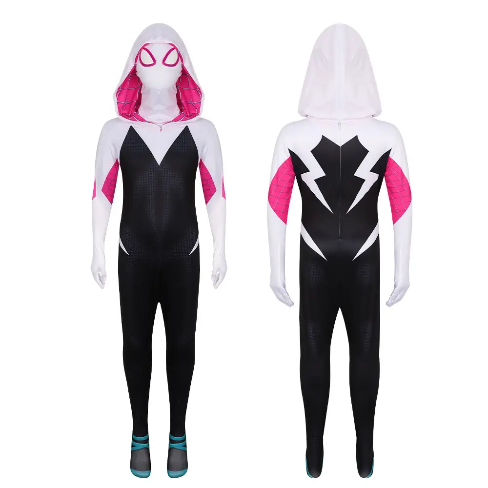 Cross-Border Parallel Universe Gwen Spider Bodysuit Cos Clothes Kidsren Adult Cosplay Costume Jumpsuit — feature 12