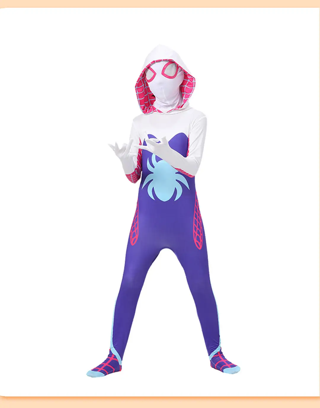 Cross-Border Parallel Universe Gwen Spider Bodysuit Cos Clothes Kidsren Adult Cosplay Costume Jumpsuit — feature 14
