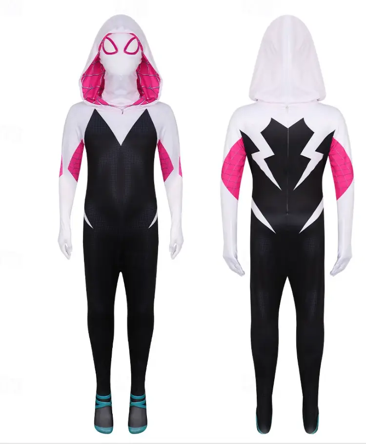 Cross-Border Parallel Universe Gwen Spider Bodysuit Cos Clothes Kidsren Adult Cosplay Costume Jumpsuit - Image 2