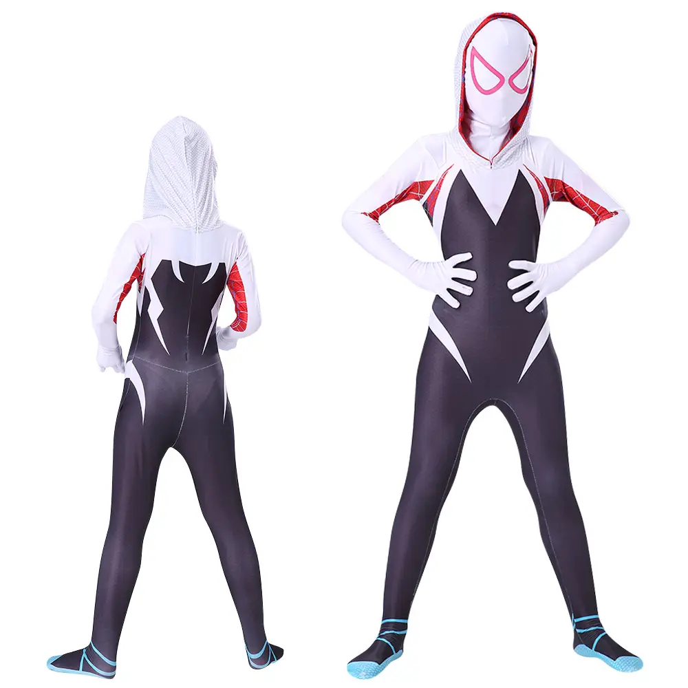 Cross-Border Parallel Universe Gwen Spider Bodysuit Cos Clothes Kidsren Adult Cosplay Costume Jumpsuit - Image 4