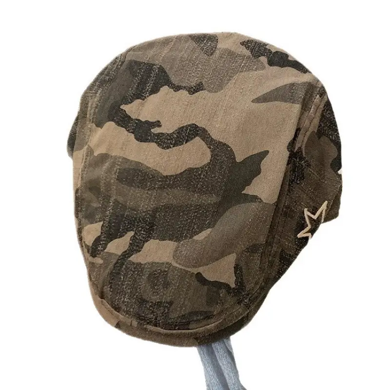Women American Retro Camouflage Cap Winter Beret Sweet Cool Style - Image 5