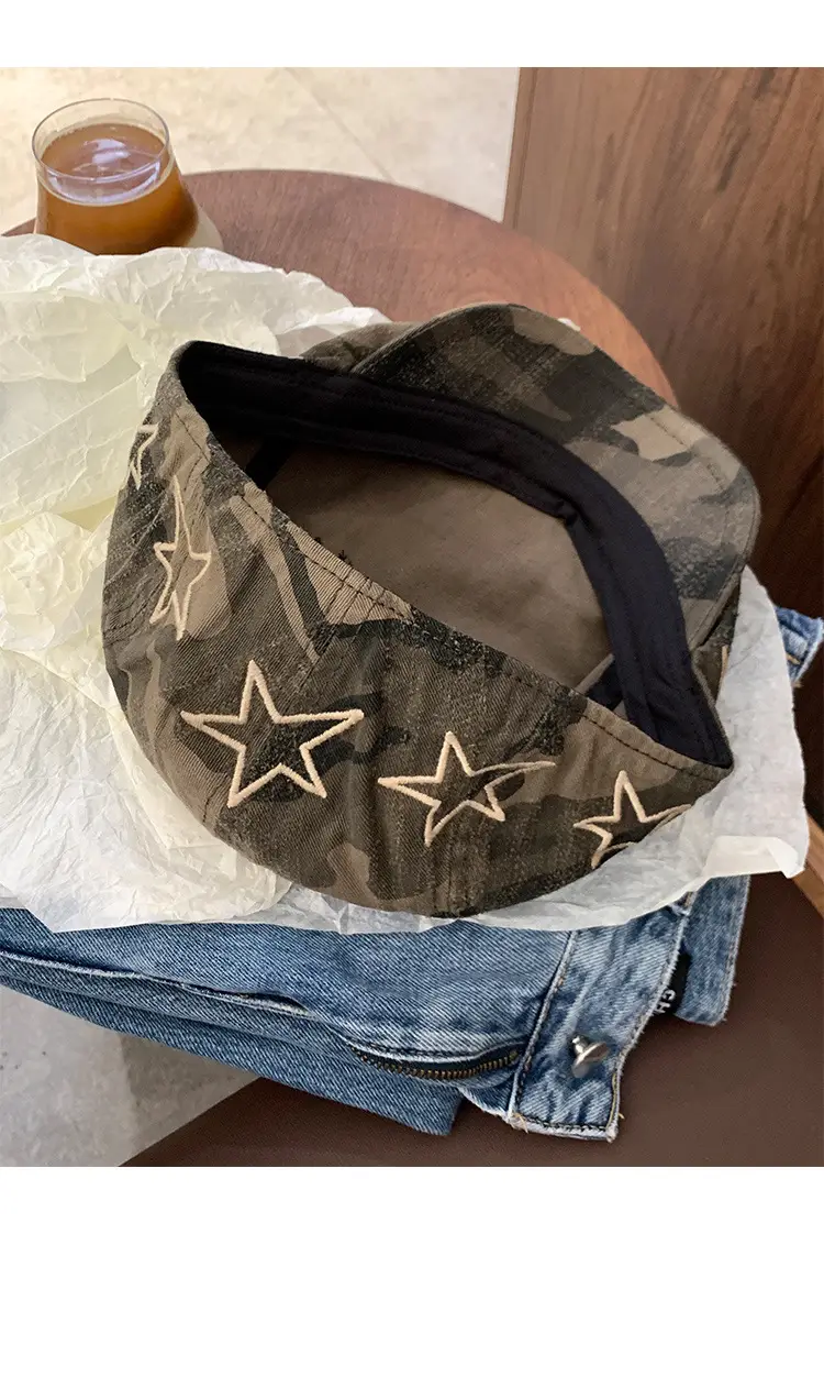 Women American Retro Camouflage Cap Winter Beret Sweet Cool Style — feature 12