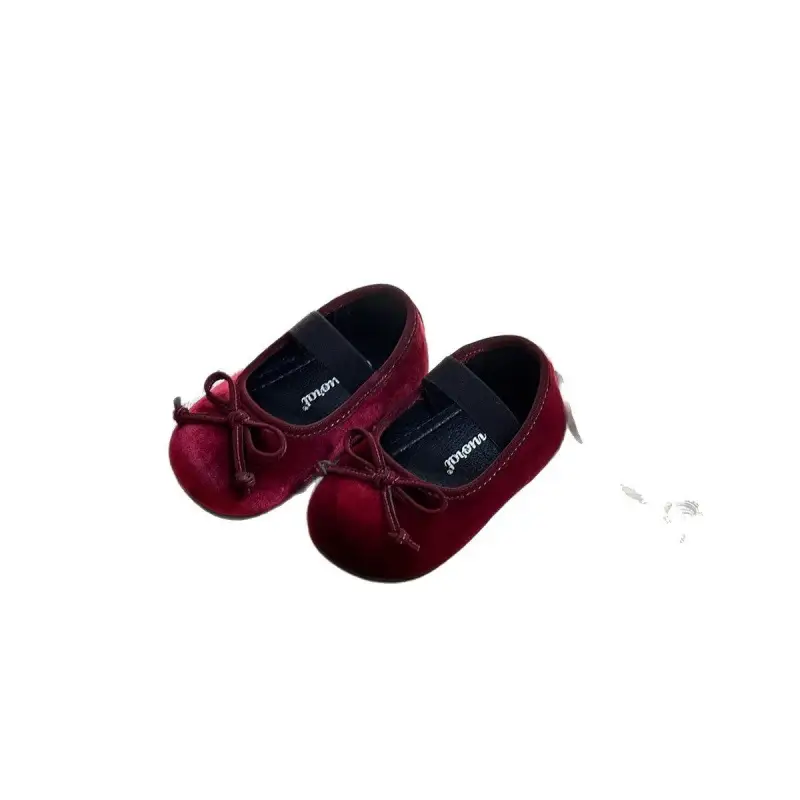 Korean Style Soft Sole Baby Shoes Maroon
