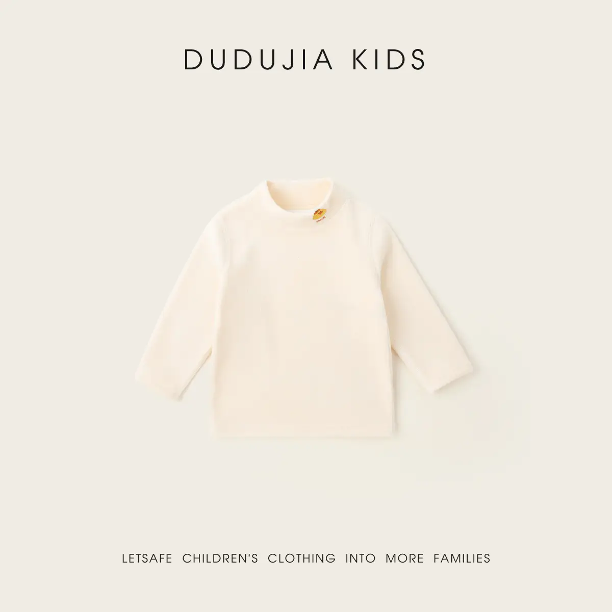 Dudu Kids Half-Turtleneck T-Shirt Purple Beige - Image 4