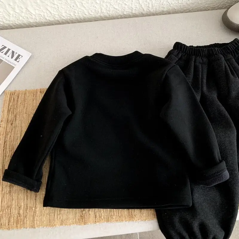 2025 Fleece Lined Black Long Sleeve T-Shirt Medium - Image 6