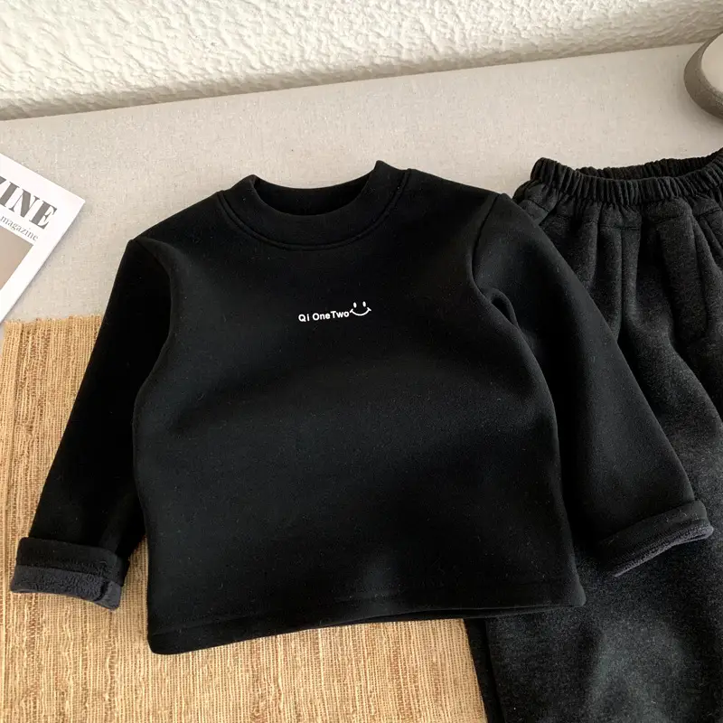 2025 Fleece Lined Black Long Sleeve T-Shirt Medium — feature 12