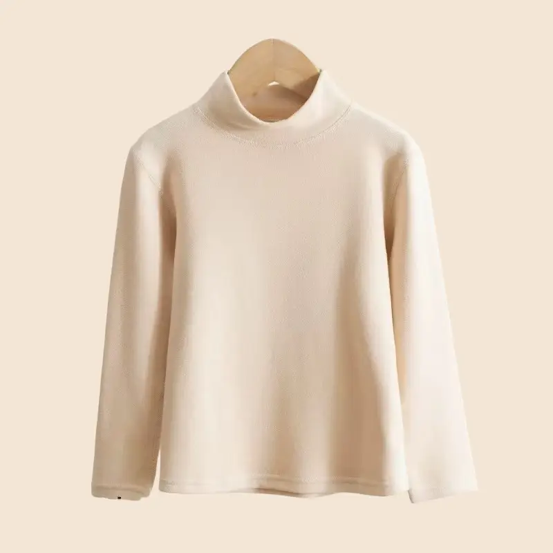 Girls' White Thermal Half-Turtleneck Shirt Medium Large - Image 11