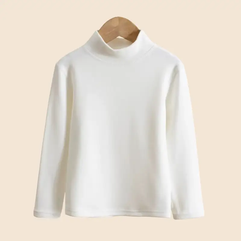 Girls' White Thermal Half-Turtleneck Shirt Medium Large — feature 4