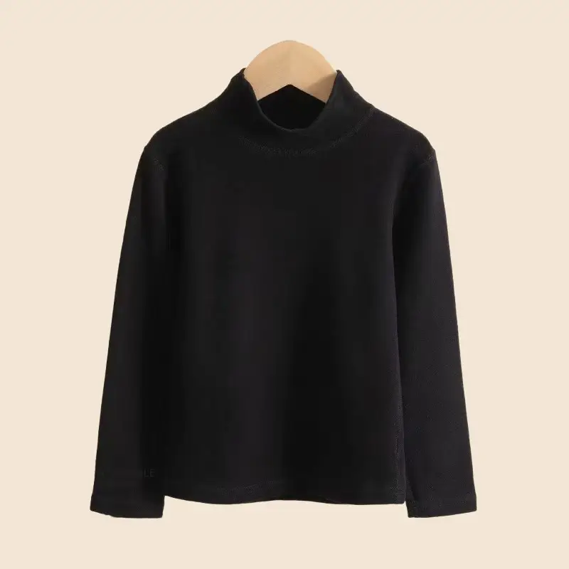 Girls' White Thermal Half-Turtleneck Shirt Medium Large — feature 5