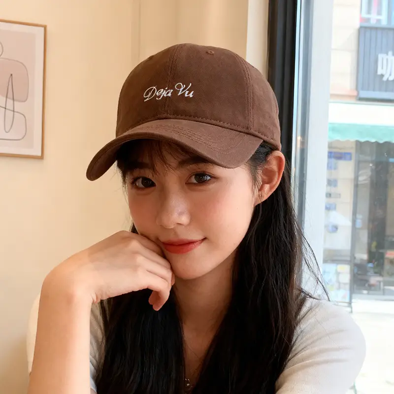 Brown Cotton Baseball Cap with "Dja Vu" Embroidery for Men Women - Image 7