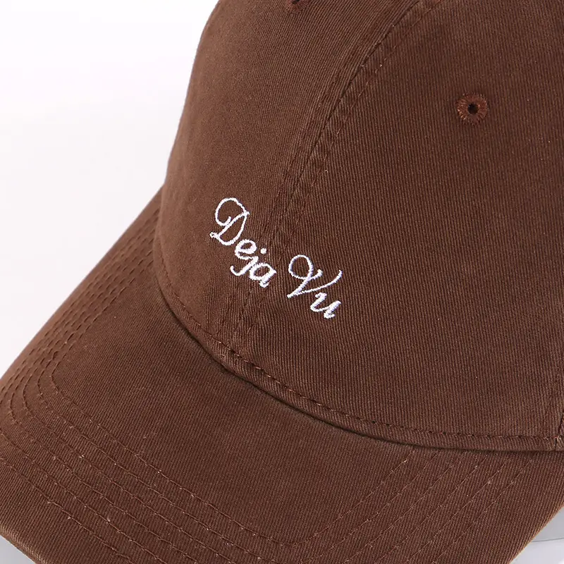 Brown Cotton Baseball Cap with "Dja Vu" Embroidery for Men Women - Image 10