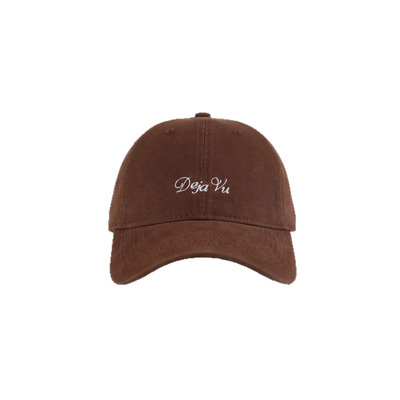 Brown Cotton Baseball Cap with "Dja Vu" Embroidery for Men Women - Image 11
