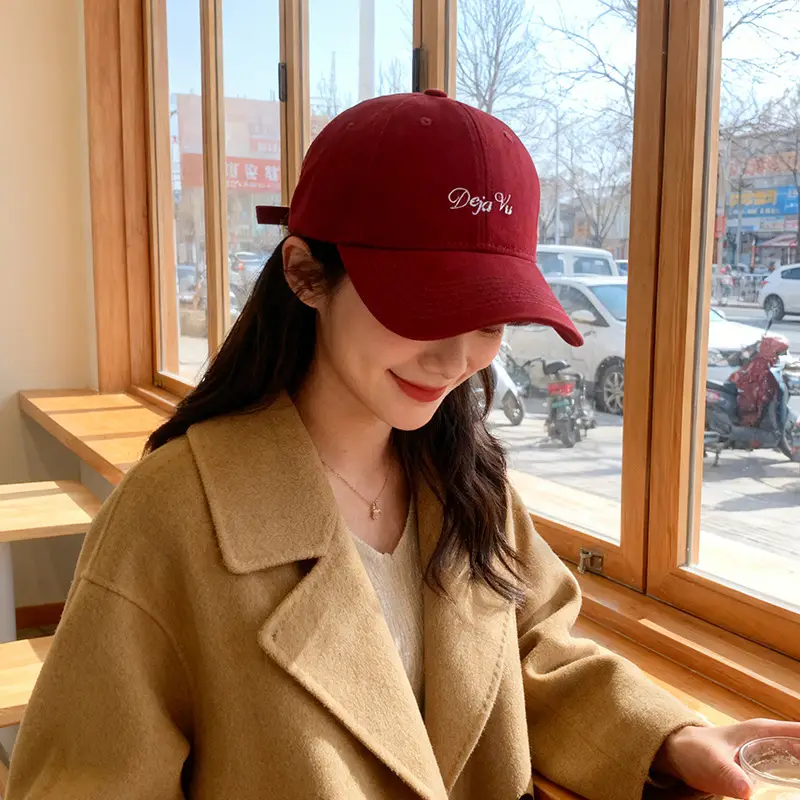 Brown Cotton Baseball Cap with "Dja Vu" Embroidery for Men Women - Image 3