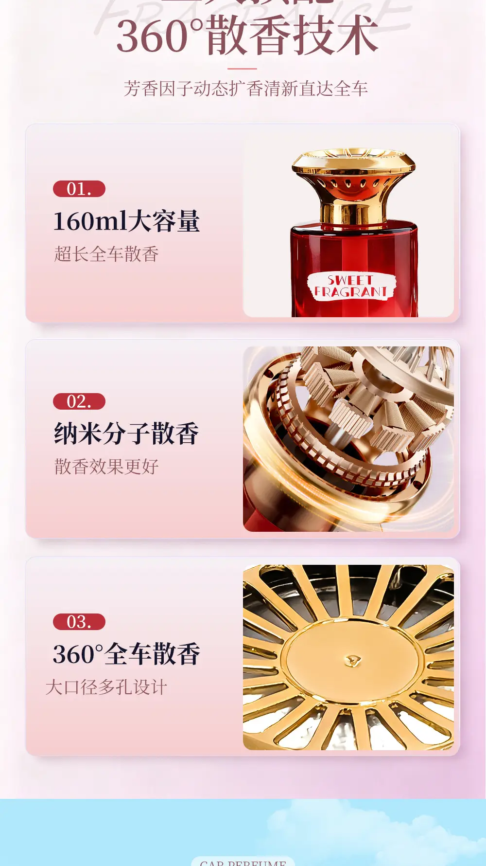 Car-Mounted Aromatherapy with Long-Lasting Fragrance, Special Car Interior Odor Removal, Car-Specific Strong Fragrance Type, Air Vent Aromatherapy — feature 11