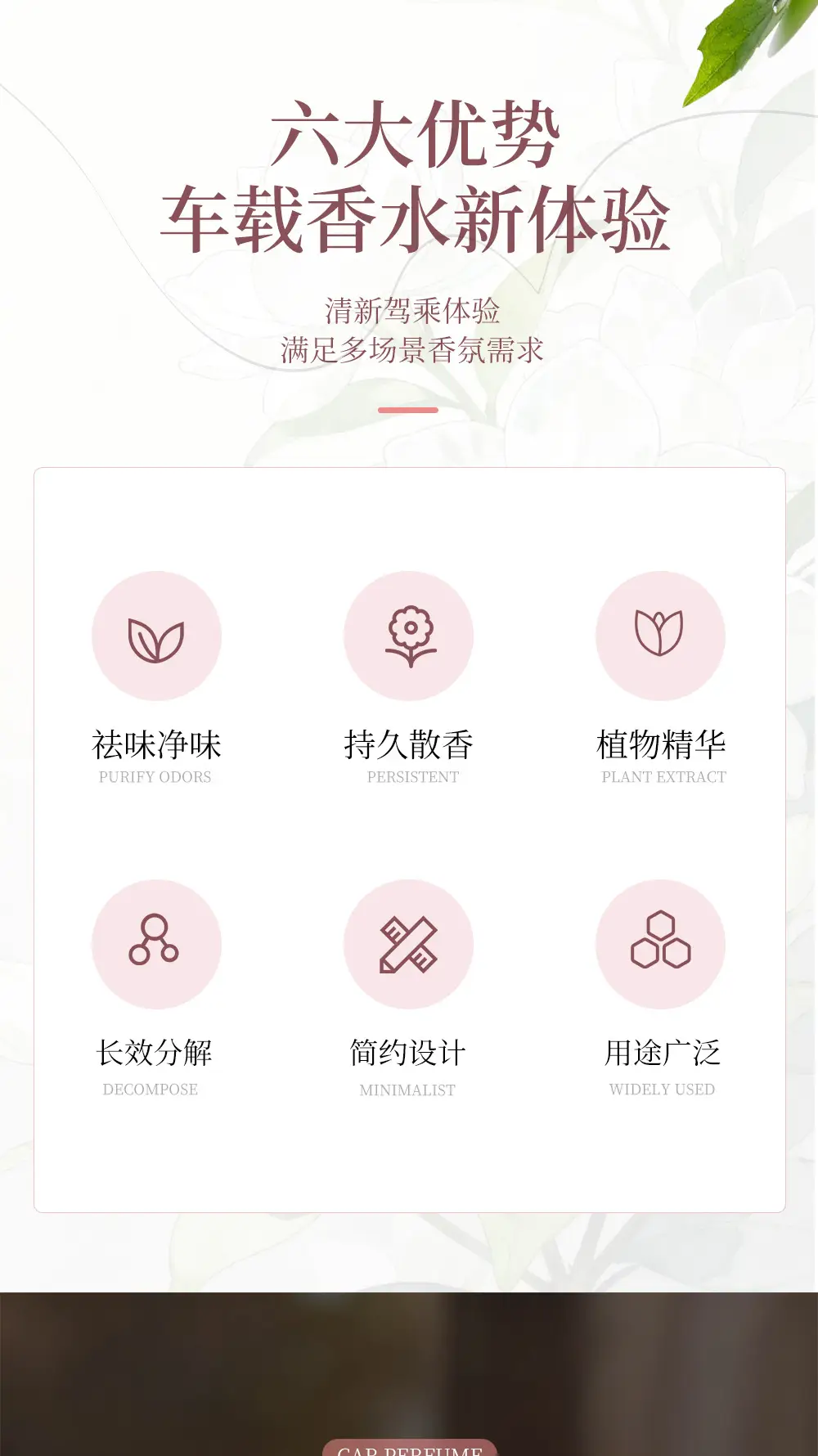 Car-Mounted Aromatherapy with Long-Lasting Fragrance, Special Car Interior Odor Removal, Car-Specific Strong Fragrance Type, Air Vent Aromatherapy — feature 3