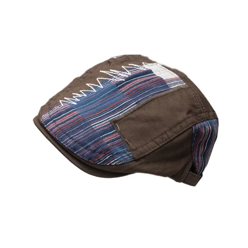 Vintage British Beret Patchwork Cap for Women Men - Image 9