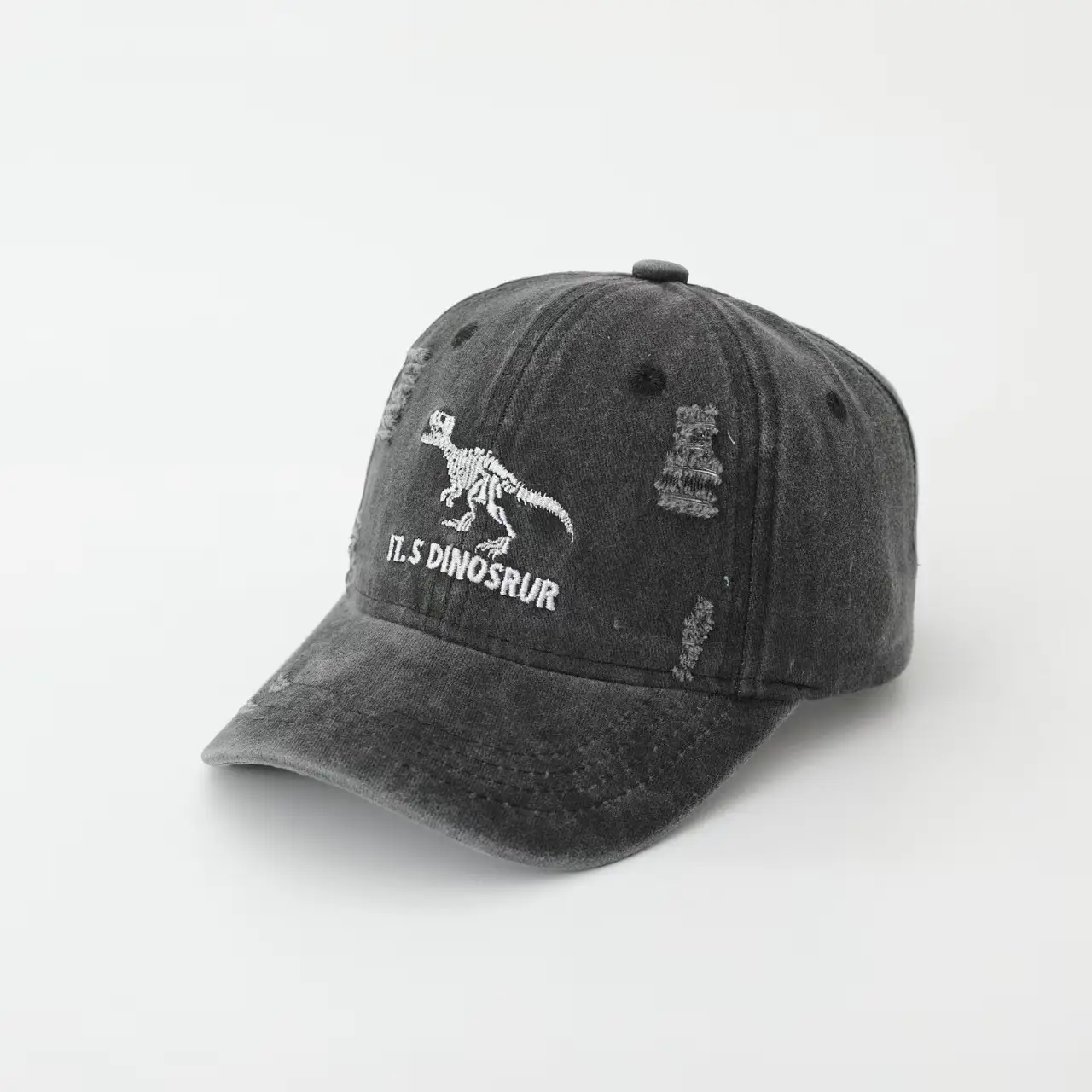 Kids Baseball Caps Korean Fashion Retro Dinosaur Green Gray Beige