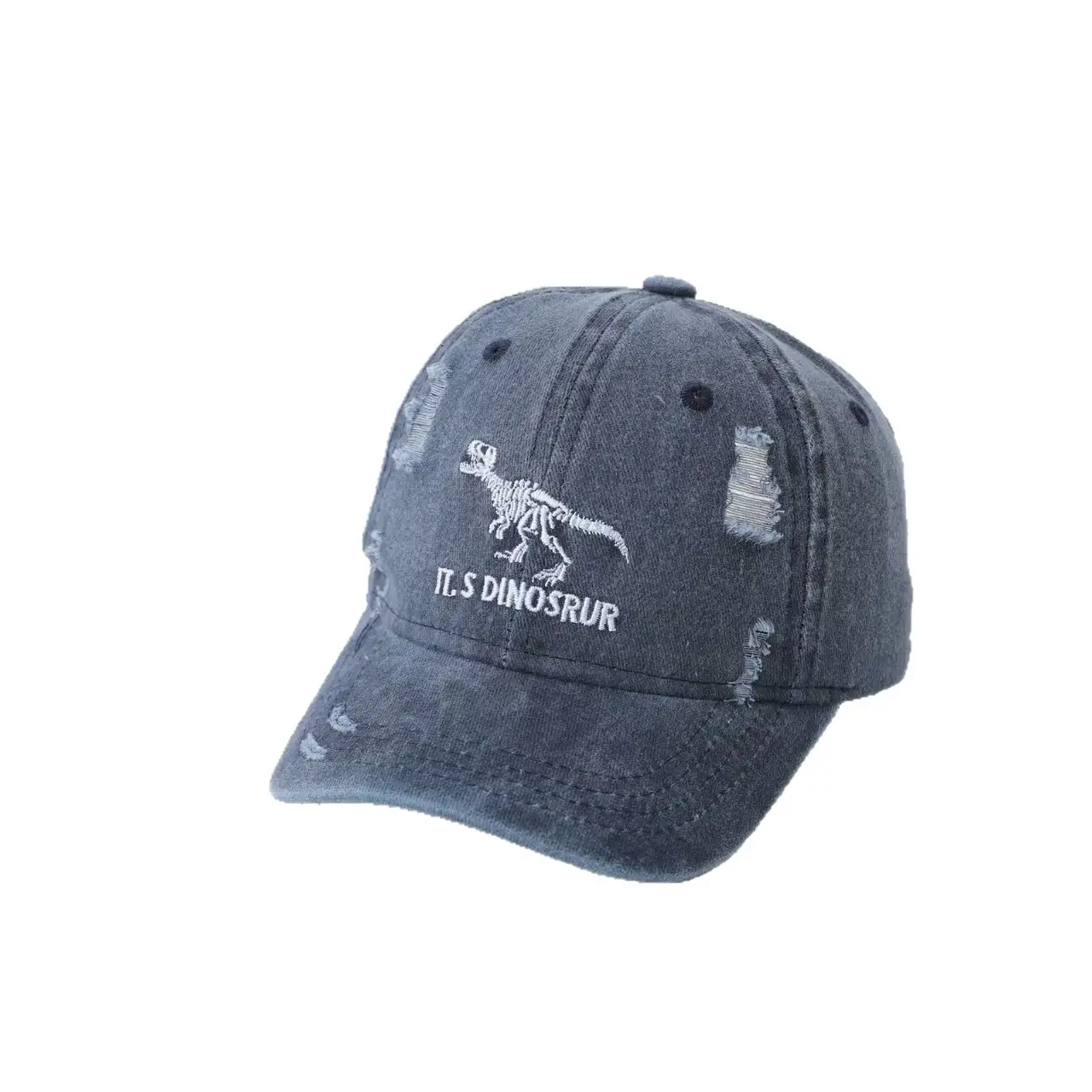 Kids Baseball Caps Korean Fashion Retro Dinosaur Green Gray Beige