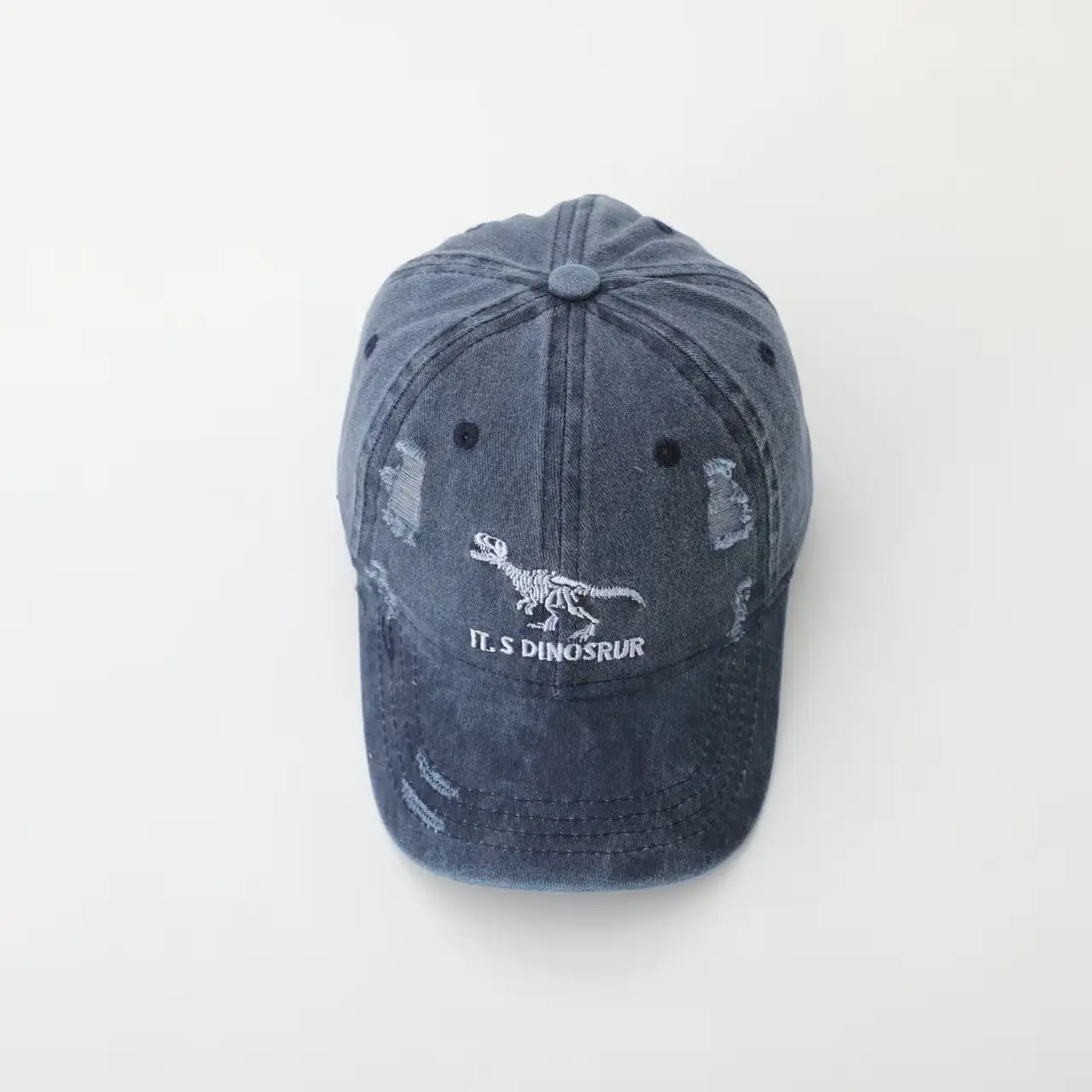 Kids Baseball Caps Korean Fashion Retro Dinosaur Green Gray Beige — feature 11