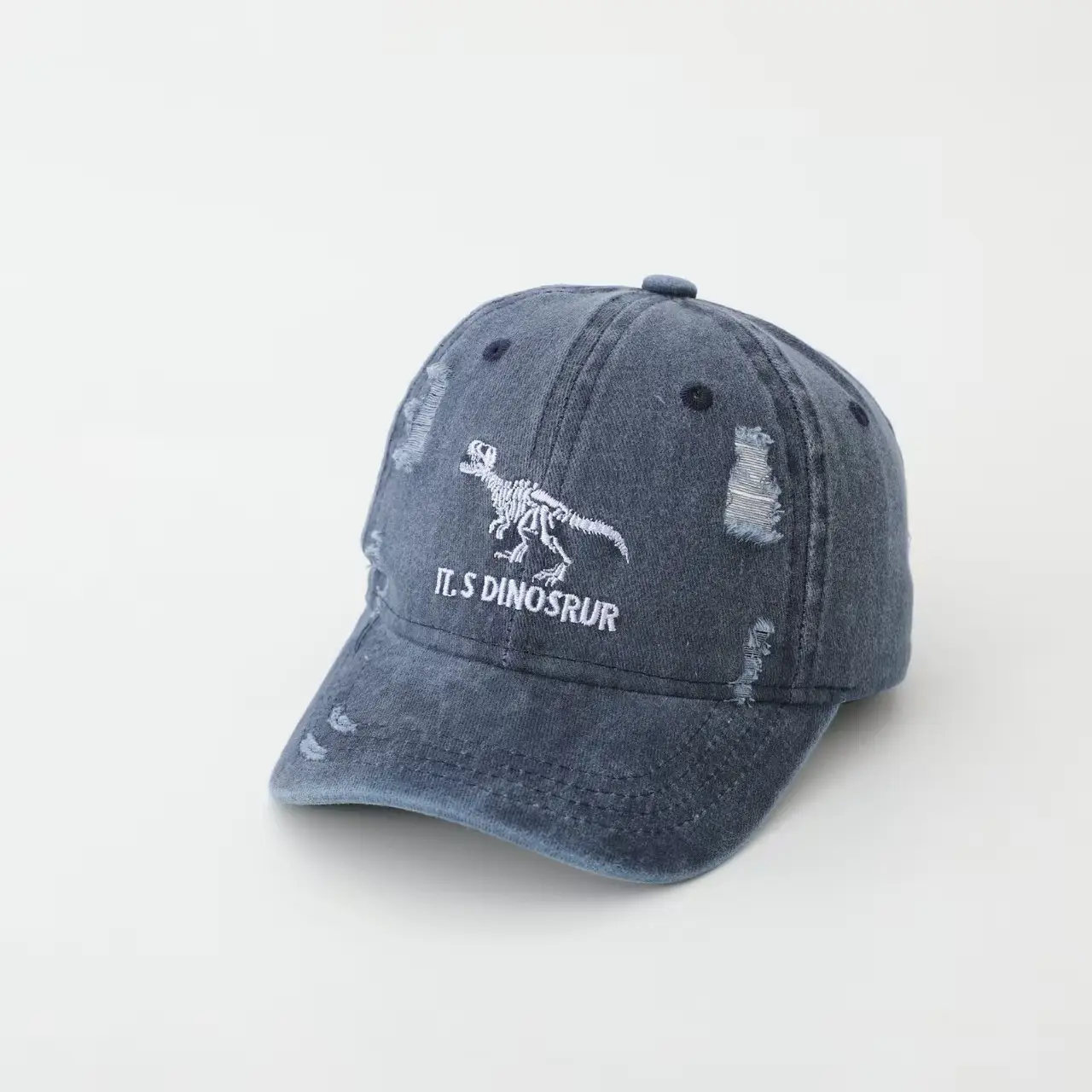 Kids Baseball Caps Korean Fashion Retro Dinosaur Green Gray Beige