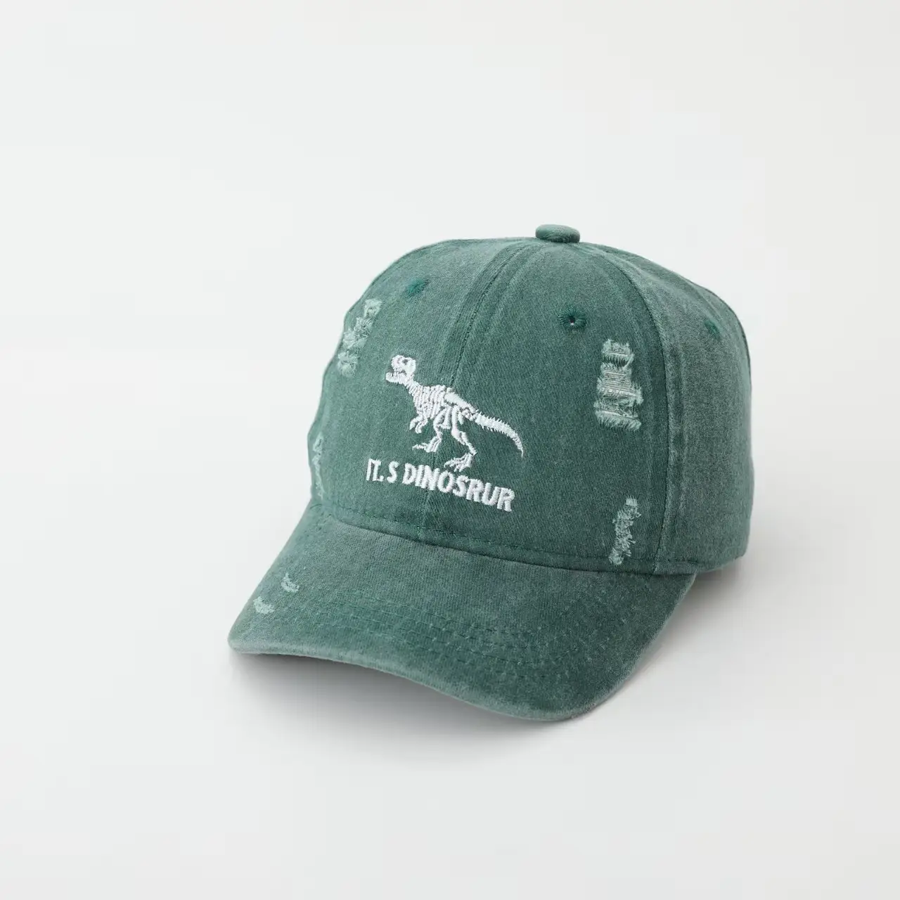 Kids Baseball Caps Korean Fashion Retro Dinosaur Green Gray Beige