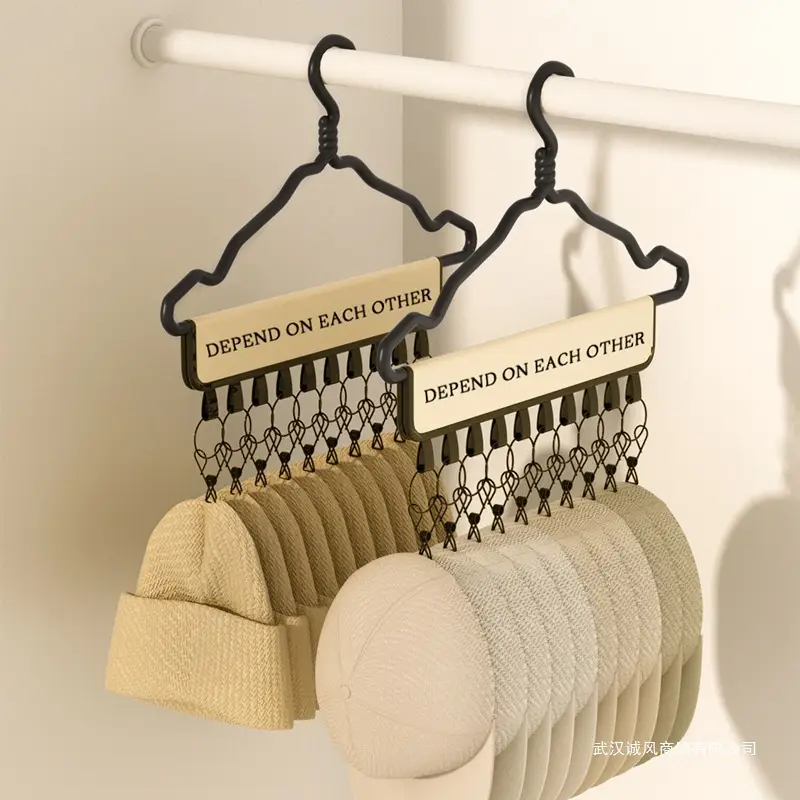 Multi-Clip Hat Rack for Home Office Dormitory Wardrobe