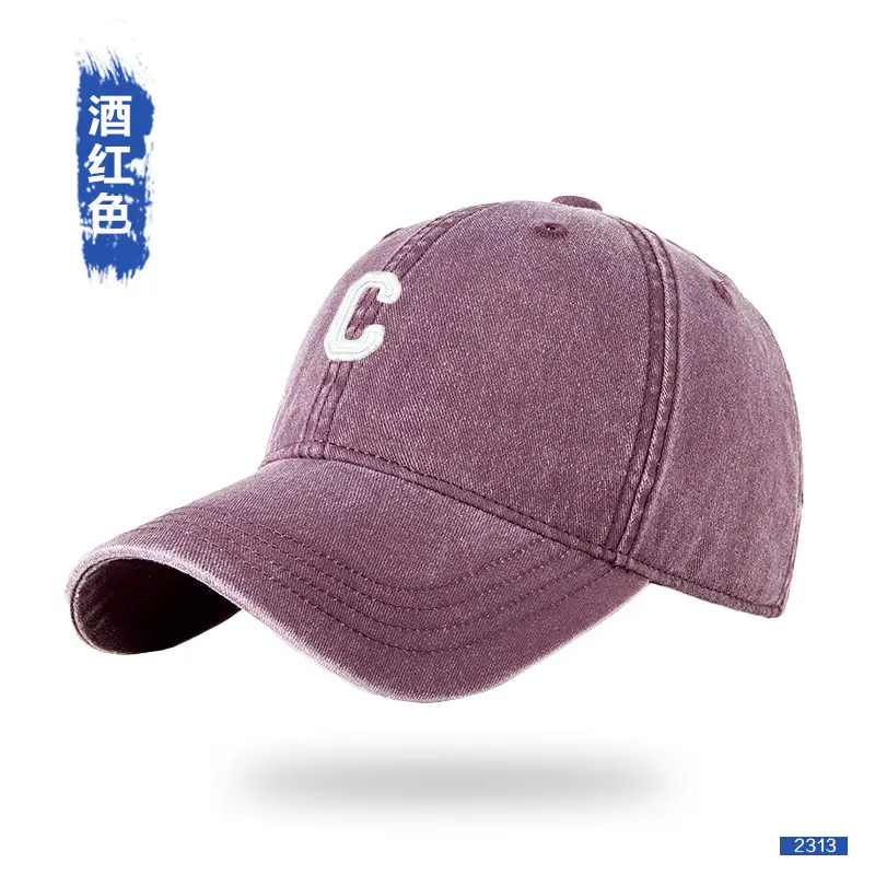 Men Purple C Logo Cap Washed Cotton - Image 12