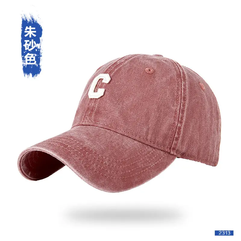 Men Purple C Logo Cap Washed Cotton - Image 4