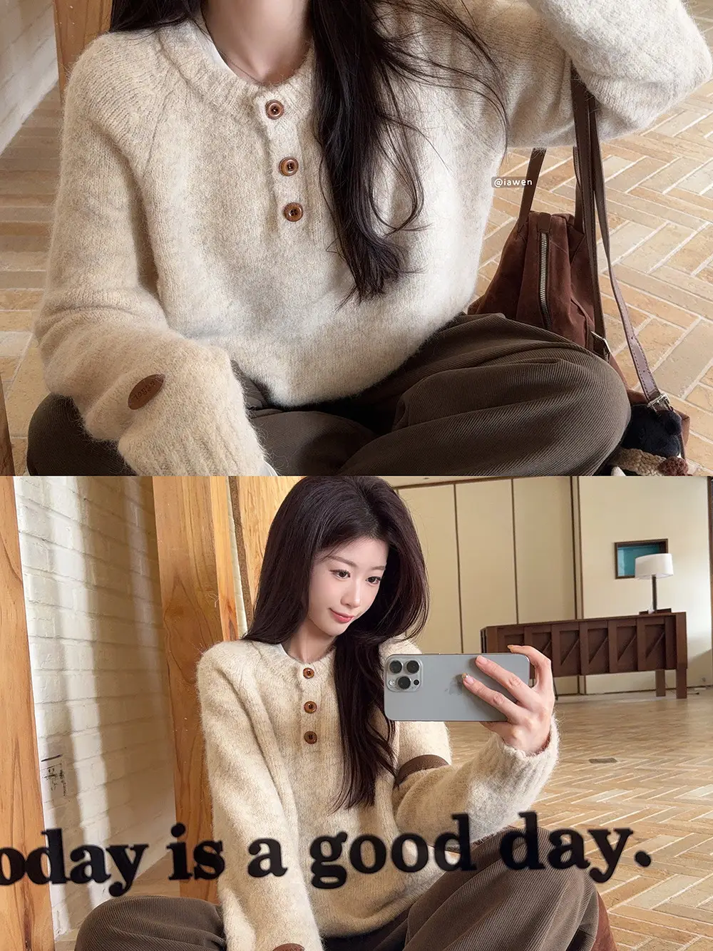 Henry Collar Knitted Sweater for Women in Autumn and Winter, Thickeneded and Warm Button Design, Long Sleeves, Fashionable Soft and Waxy Inner Layering Top — feature 1