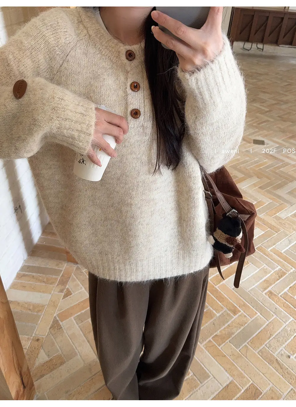 Henry Collar Knitted Sweater for Women in Autumn and Winter, Thickeneded and Warm Button Design, Long Sleeves, Fashionable Soft and Waxy Inner Layering Top — feature 14