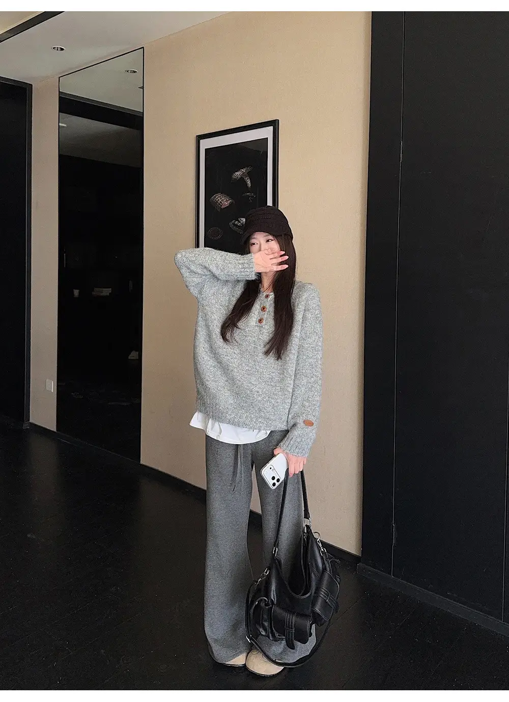 Henry Collar Knitted Sweater for Women in Autumn and Winter, Thickeneded and Warm Button Design, Long Sleeves, Fashionable Soft and Waxy Inner Layering Top — feature 20