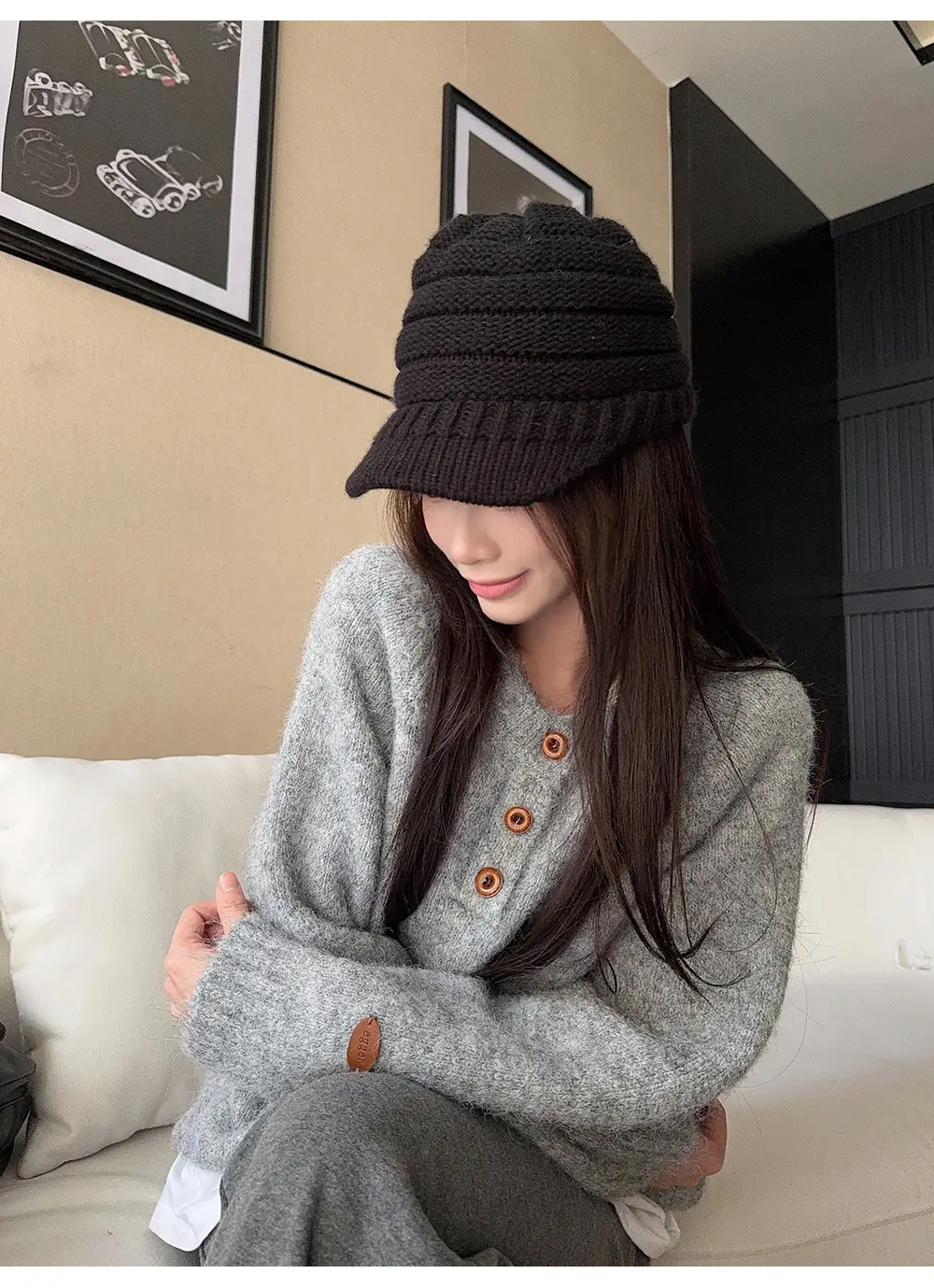 Henry Collar Knitted Sweater for Women in Autumn and Winter, Thickeneded and Warm Button Design, Long Sleeves, Fashionable Soft and Waxy Inner Layering Top — feature 24