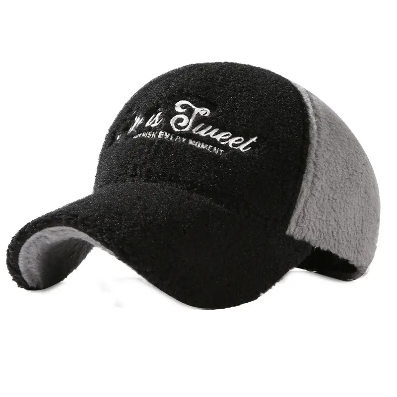 Lamb Wool Baseball Cap for Women Autumn Winter Face Slimming 8cm - Image 2