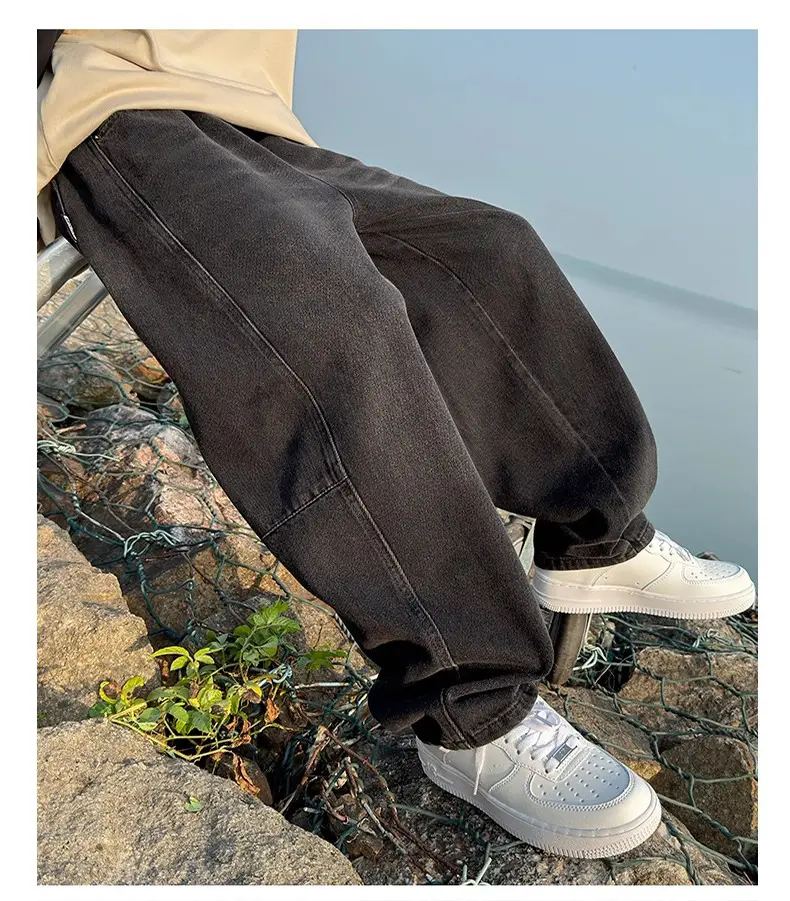Boys' Spring Pants, Autumn Jeans, Spring and Autumn Straight-Leg Pants, Big Kids' 2026 New Style, Curved Pants, Wide-Leg Pants — feature 13
