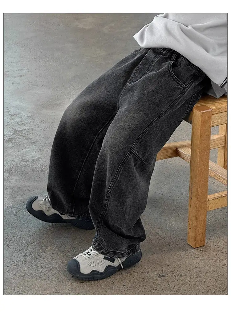 Boys' Spring Pants, Autumn Jeans, Spring and Autumn Straight-Leg Pants, Big Kids' 2026 New Style, Curved Pants, Wide-Leg Pants — feature 9