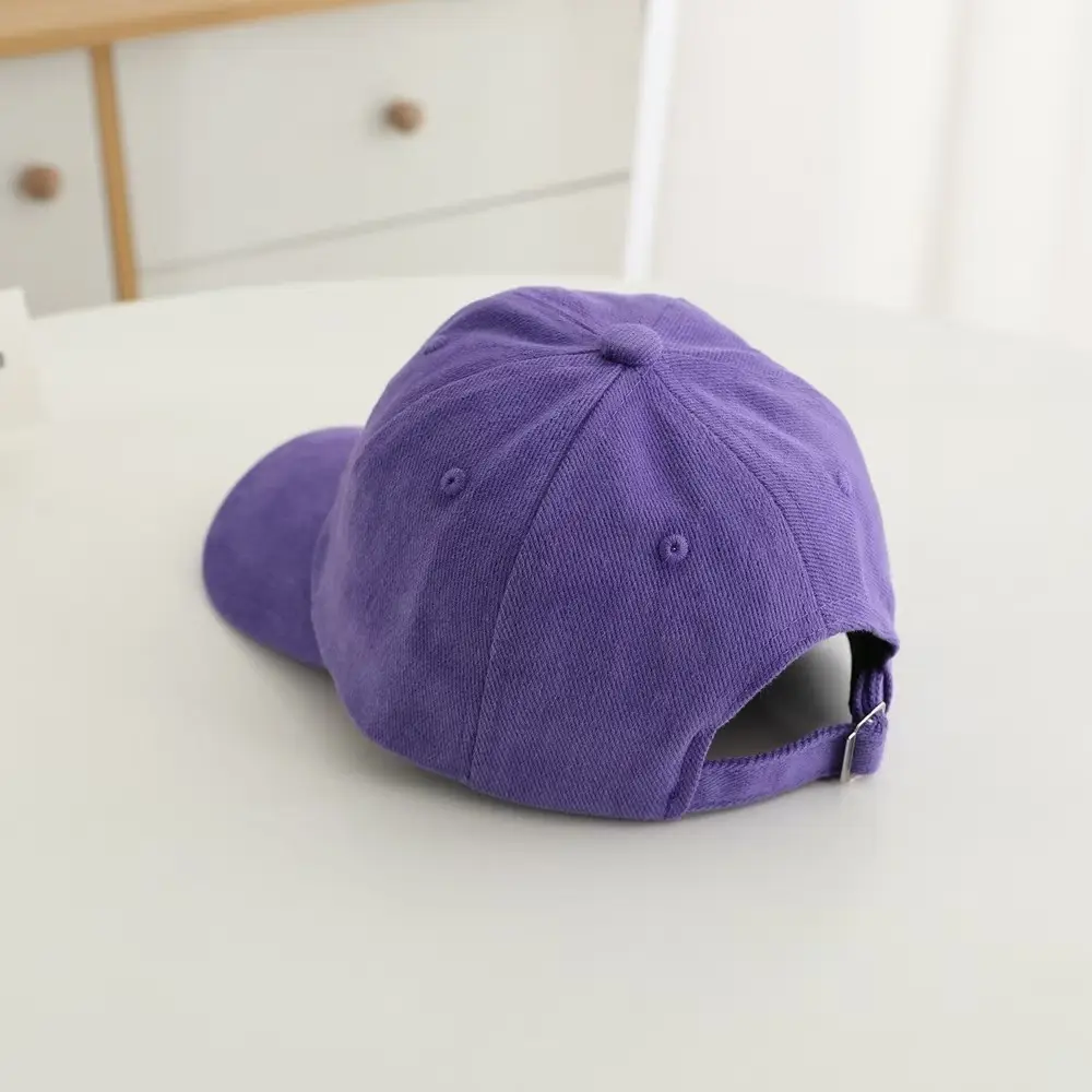 Children's Purple Flower Embroidered Peaked Cap — feature 12