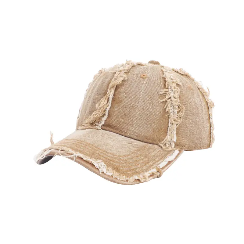 Vintage Denim Frayed Baseball Cap for Women Men - Image 11