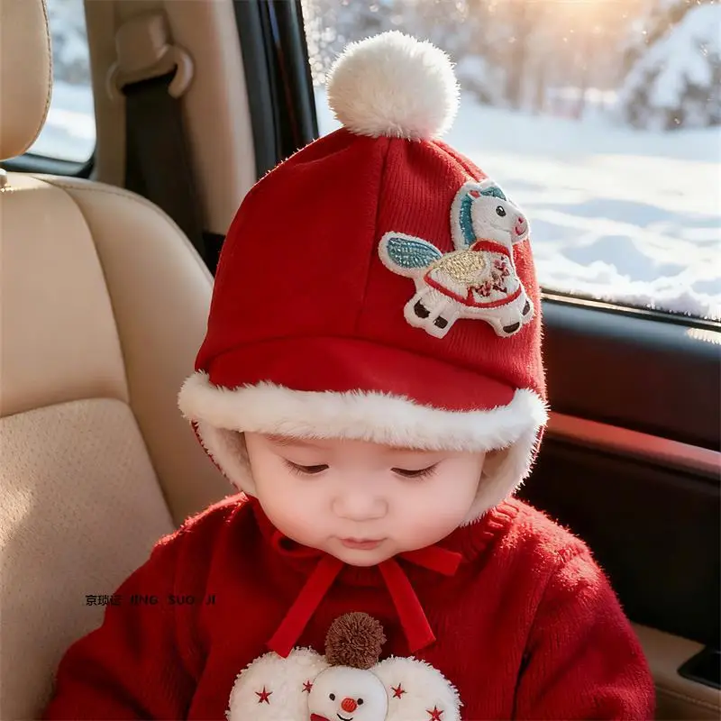 Red New Year Baby Hat with Ear Protection - Image 5