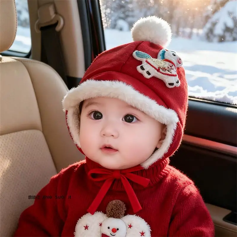 Red New Year Baby Hat with Ear Protection — feature 1